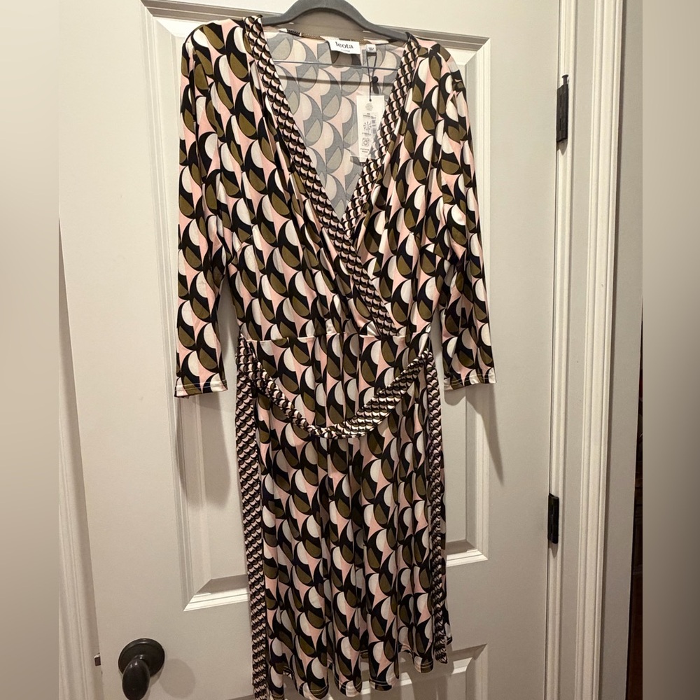 Leota Multicolor Geometric Long Sleeve Dress